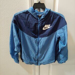 Nike Youth Windrunner Long Sleeve Full Zip Hooded Jacket Blue Size XL 18/20